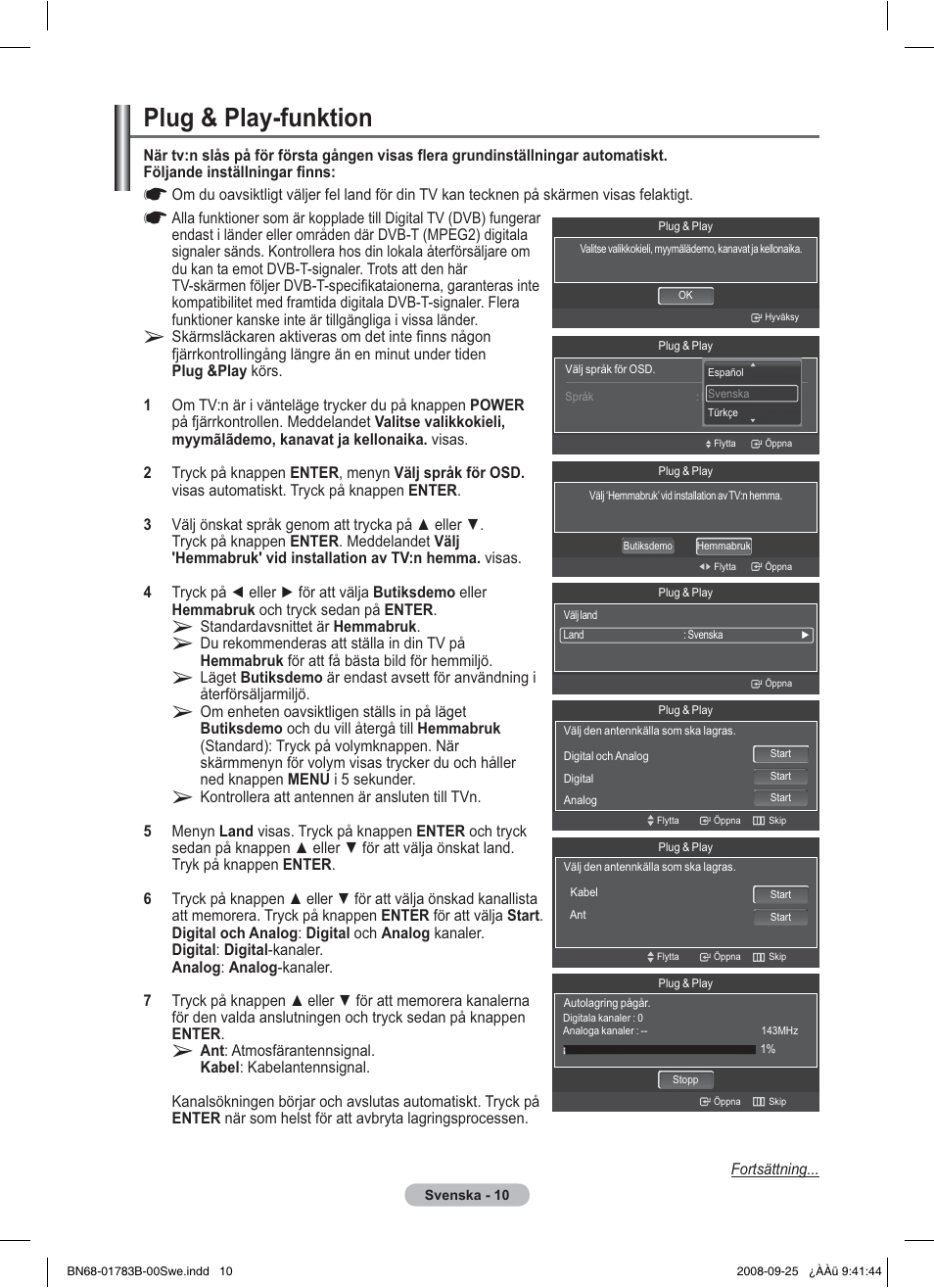 Plug & play-funktion | Samsung BN68-01783B-00 User Manual | Page 90 / 389