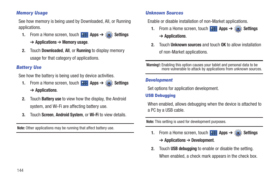 Samsung Galaxy Tab 8.9 User Manual | Page 148 / 188