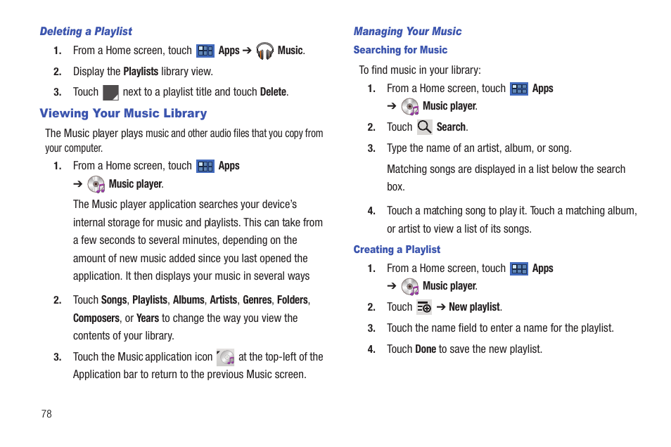 Viewing your music library | Samsung Galaxy Tab 8.9 User Manual | Page 82 / 188