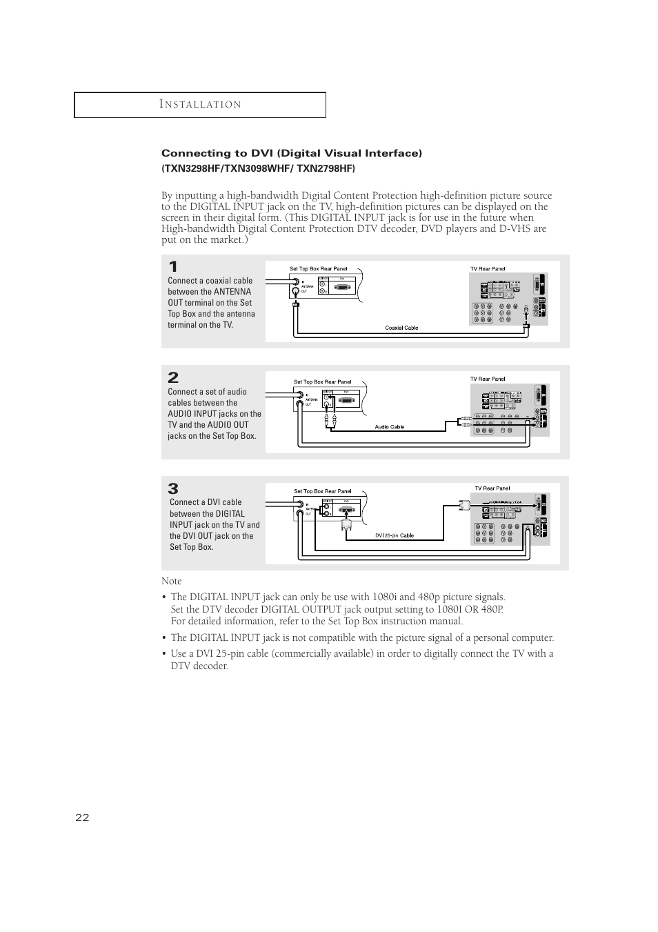 Samsung TXN2771HF/TXN3071WHF User Manual | Page 22 / 80