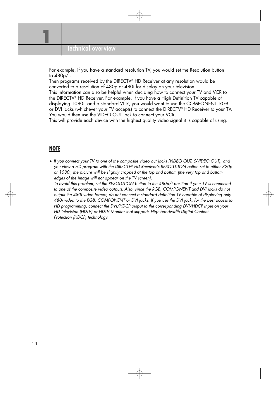 Chapter 1 technical overview | Samsung SIR-TS360 User Manual | Page 14 / 116