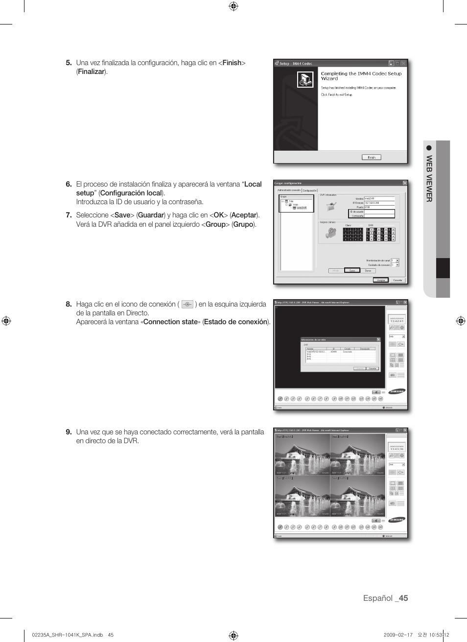 Español | Samsung SHR-1041 User Manual | Page 161 / 174
