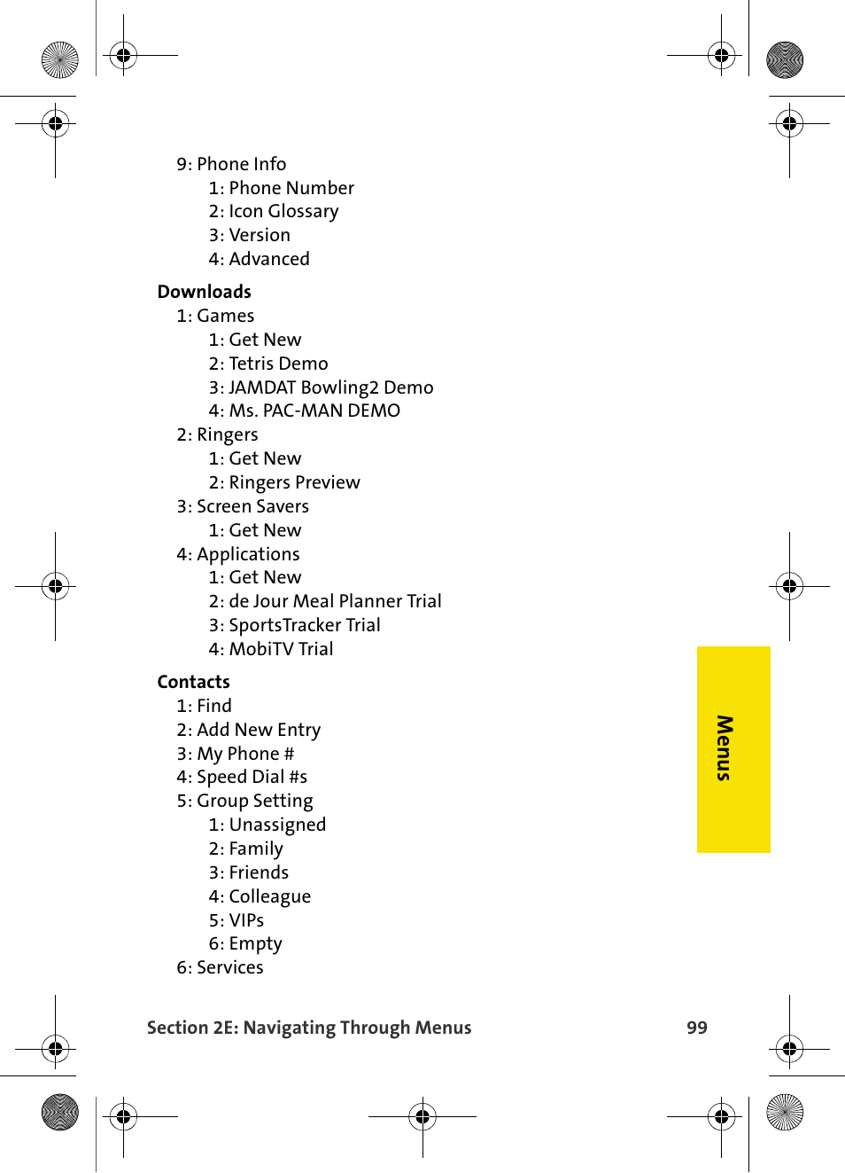 Me nus | Samsung VI-A820 User Manual | Page 107 / 256