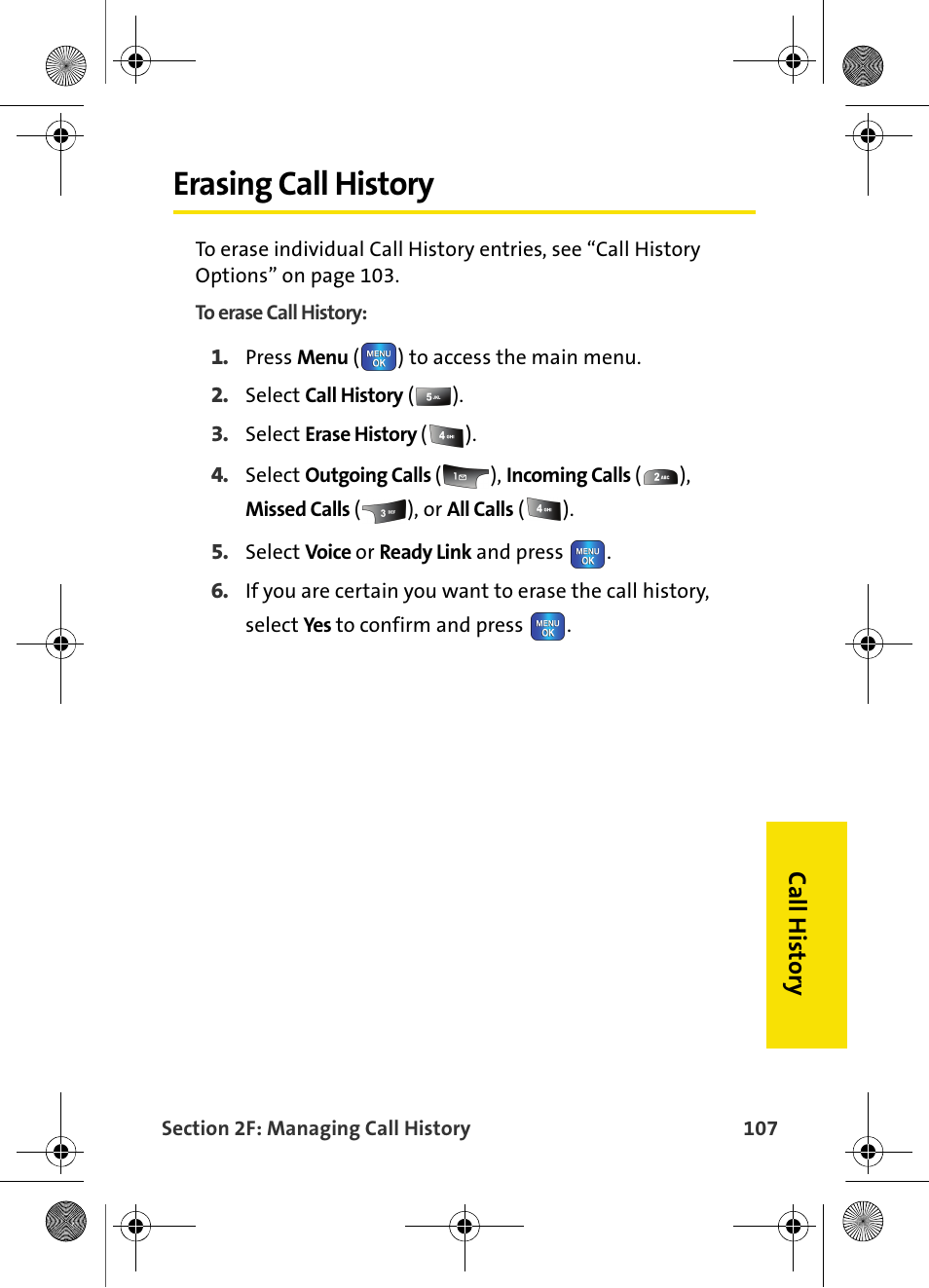 Erasing call history | Samsung VI-A820 User Manual | Page 115 / 256