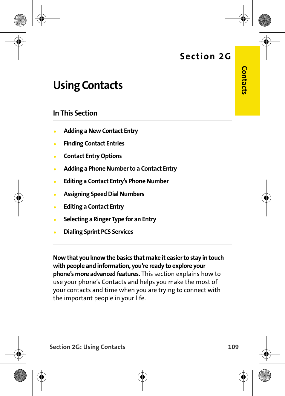 Using contacts, 2g. using contacts, Co n ta ct s | Samsung VI-A820 User Manual | Page 117 / 256
