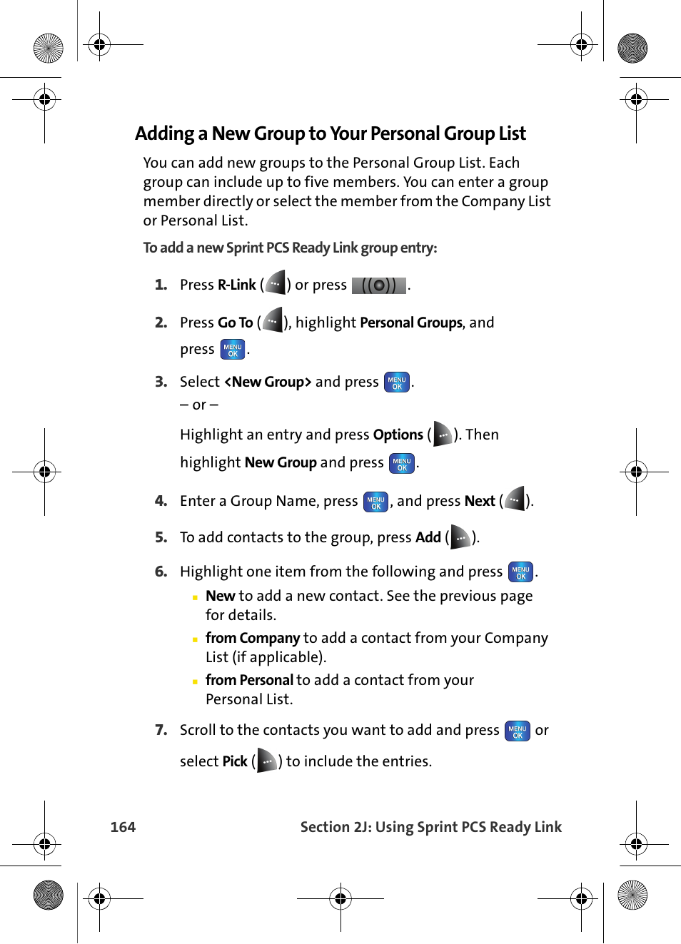 Adding a new group to your personal group list | Samsung VI-A820 User Manual | Page 172 / 256
