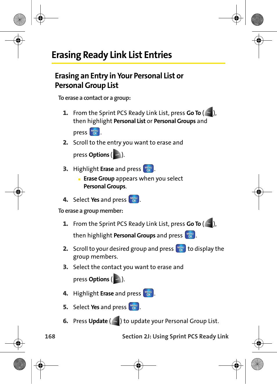 Erasing ready link list entries | Samsung VI-A820 User Manual | Page 176 / 256