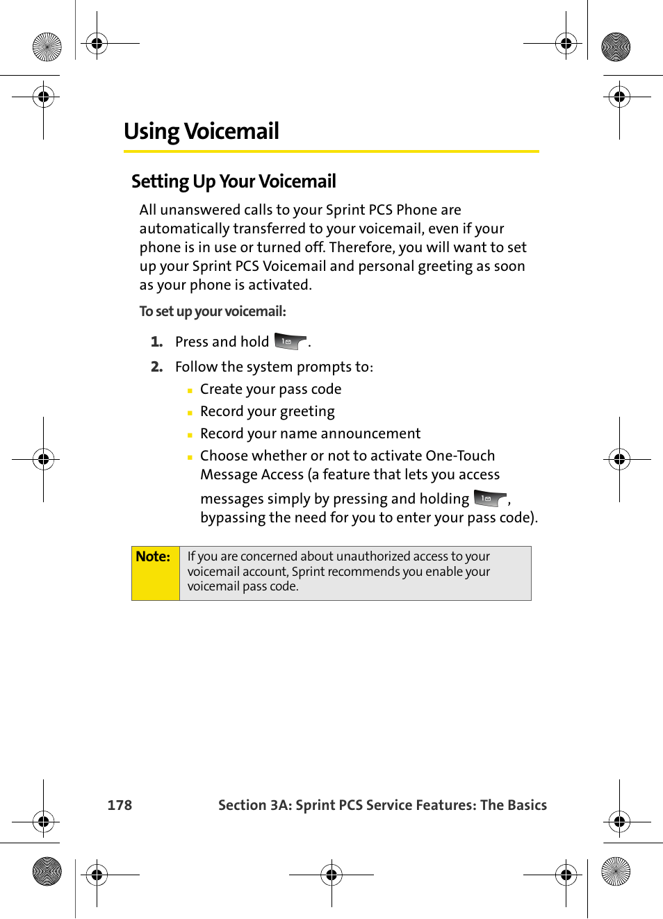 Using voicemail, Setting up your voicemail | Samsung VI-A820 User Manual | Page 186 / 256