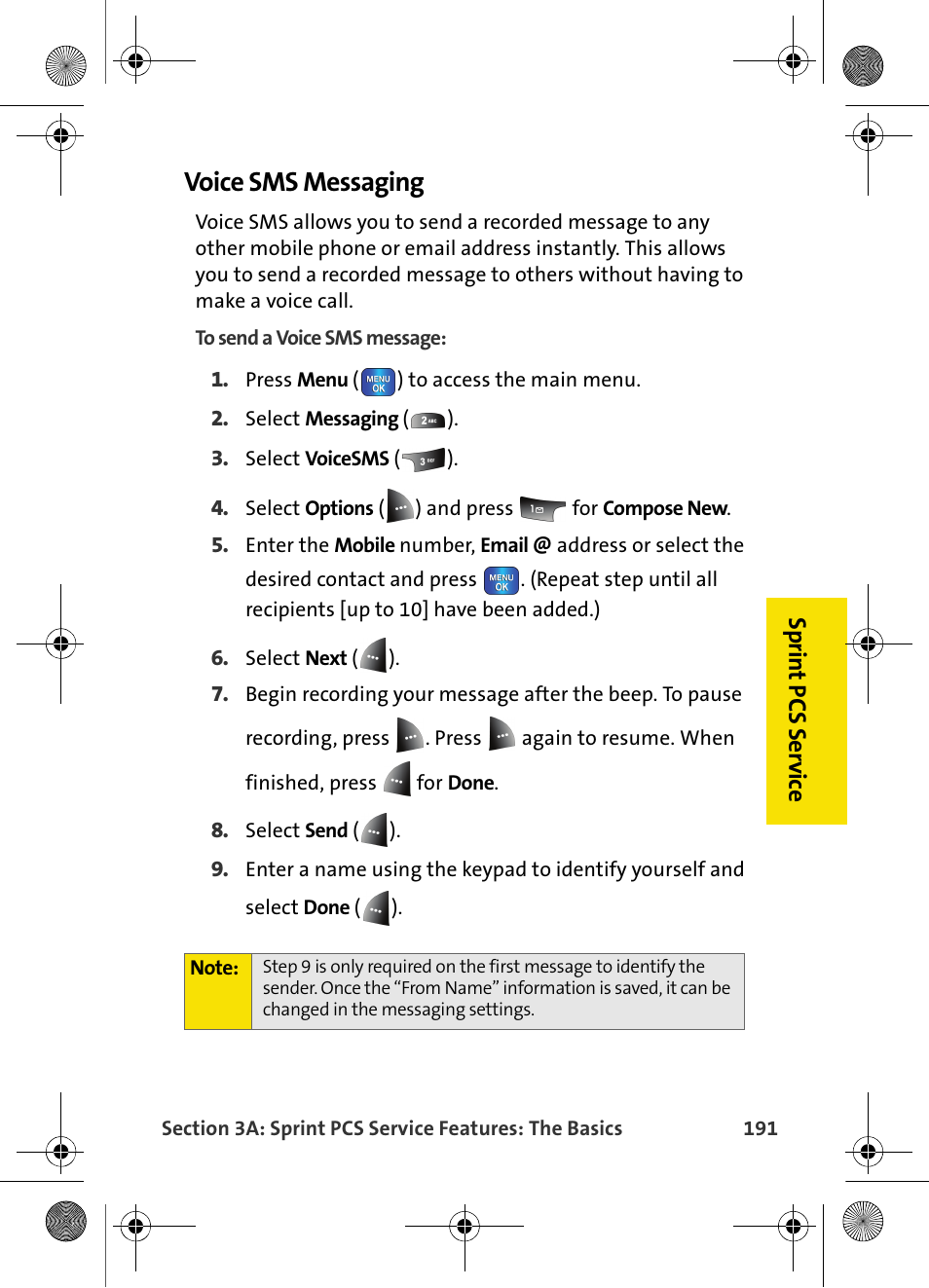Voice sms messaging | Samsung VI-A820 User Manual | Page 199 / 256