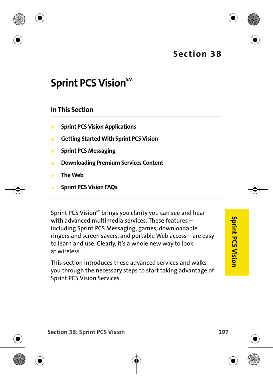 Sprint pcs visionsm, Sprint pcs vision, Sp rint pc s v isio n | Samsung VI-A820 User Manual | Page 205 / 256