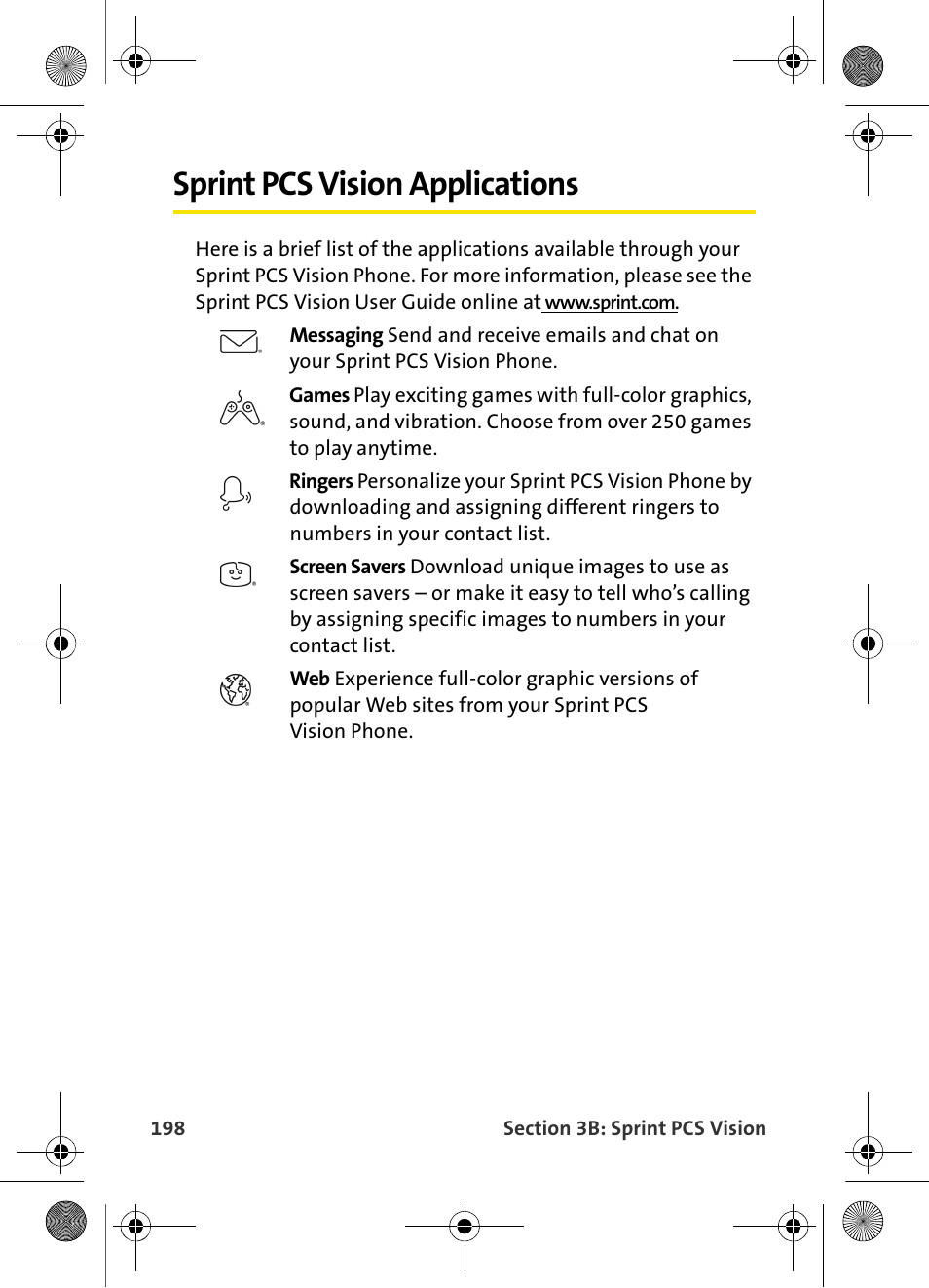 Sprint pcs vision applications | Samsung VI-A820 User Manual | Page 206 / 256