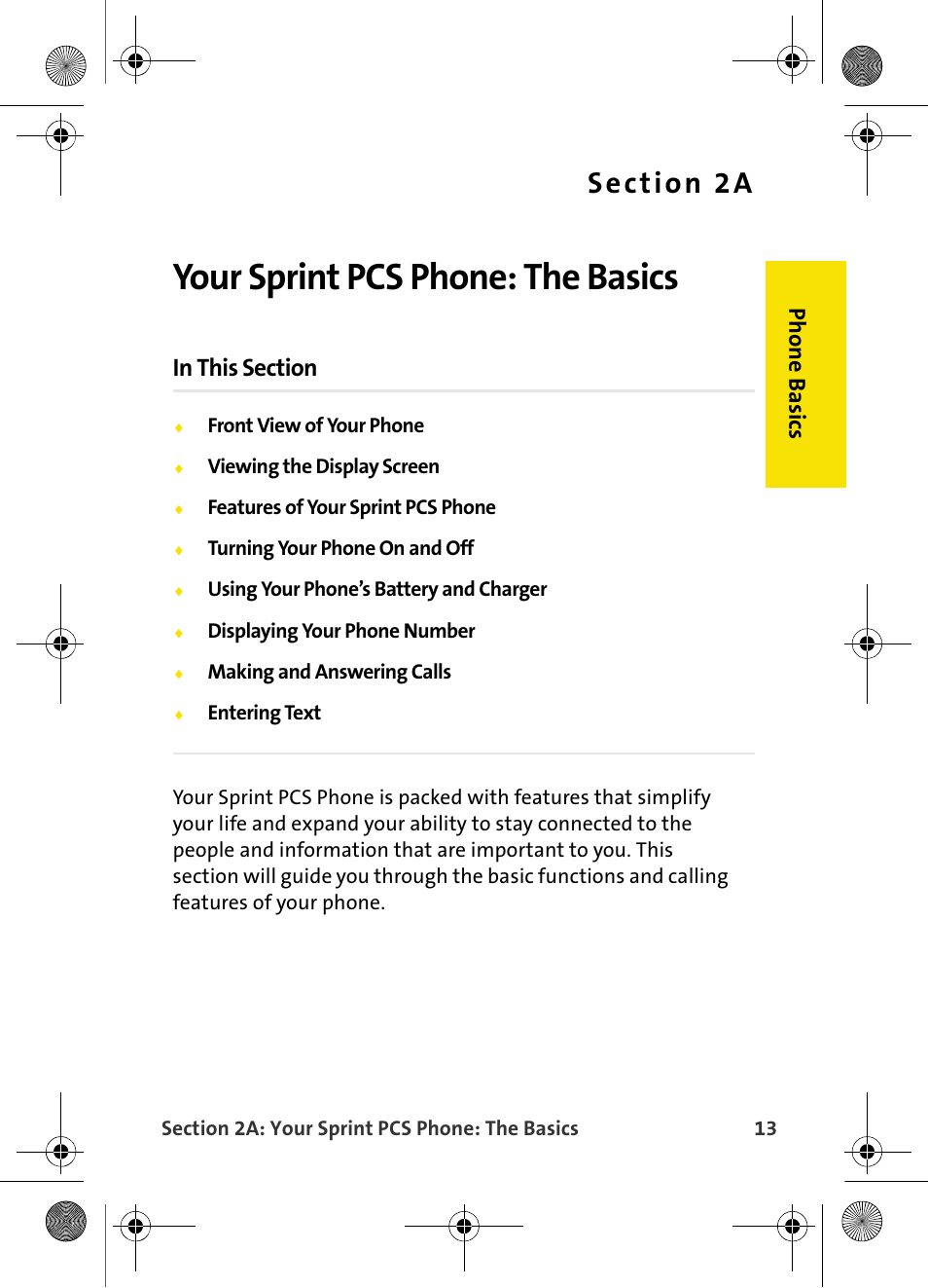 Your sprint pcs phone: the basics, 2a. your sprint pcs phone: the basics, Phone basics | Samsung VI-A820 User Manual | Page 21 / 256
