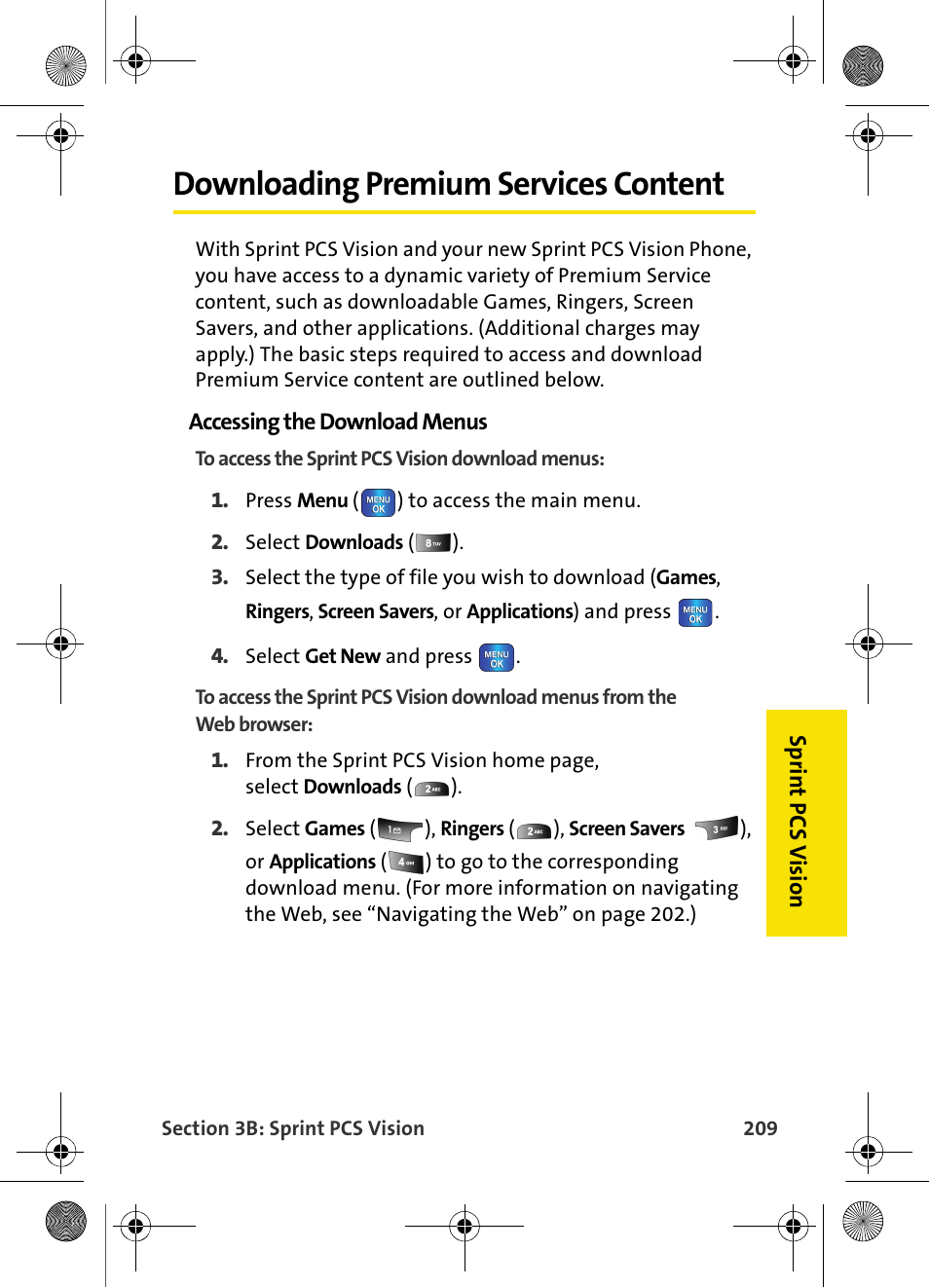 Downloading premium services content | Samsung VI-A820 User Manual | Page 217 / 256