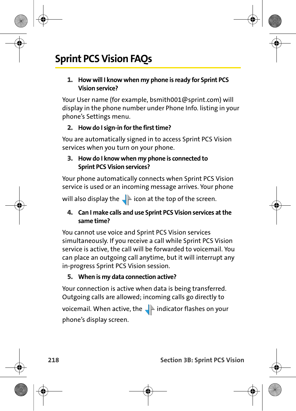 Sprint pcs vision faqs | Samsung VI-A820 User Manual | Page 226 / 256