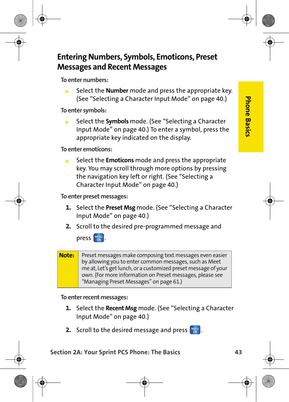 Phone basics | Samsung VI-A820 User Manual | Page 51 / 256