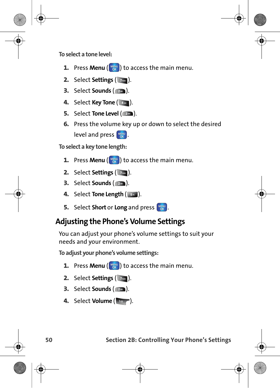 Adjusting the phone’s volume settings | Samsung VI-A820 User Manual | Page 58 / 256