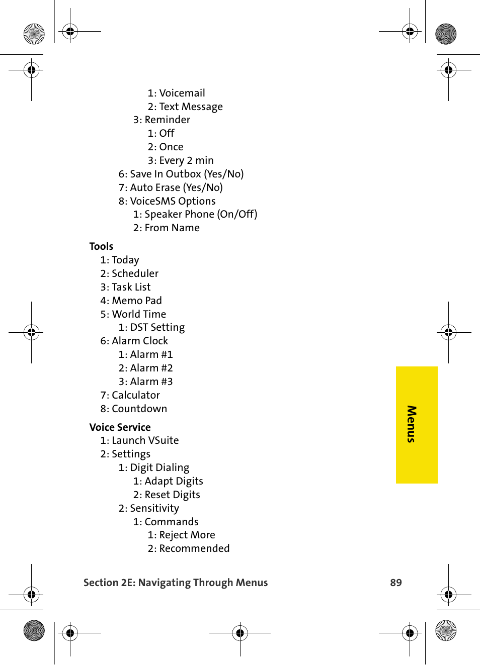 Me nus | Samsung VI-A820 User Manual | Page 97 / 256