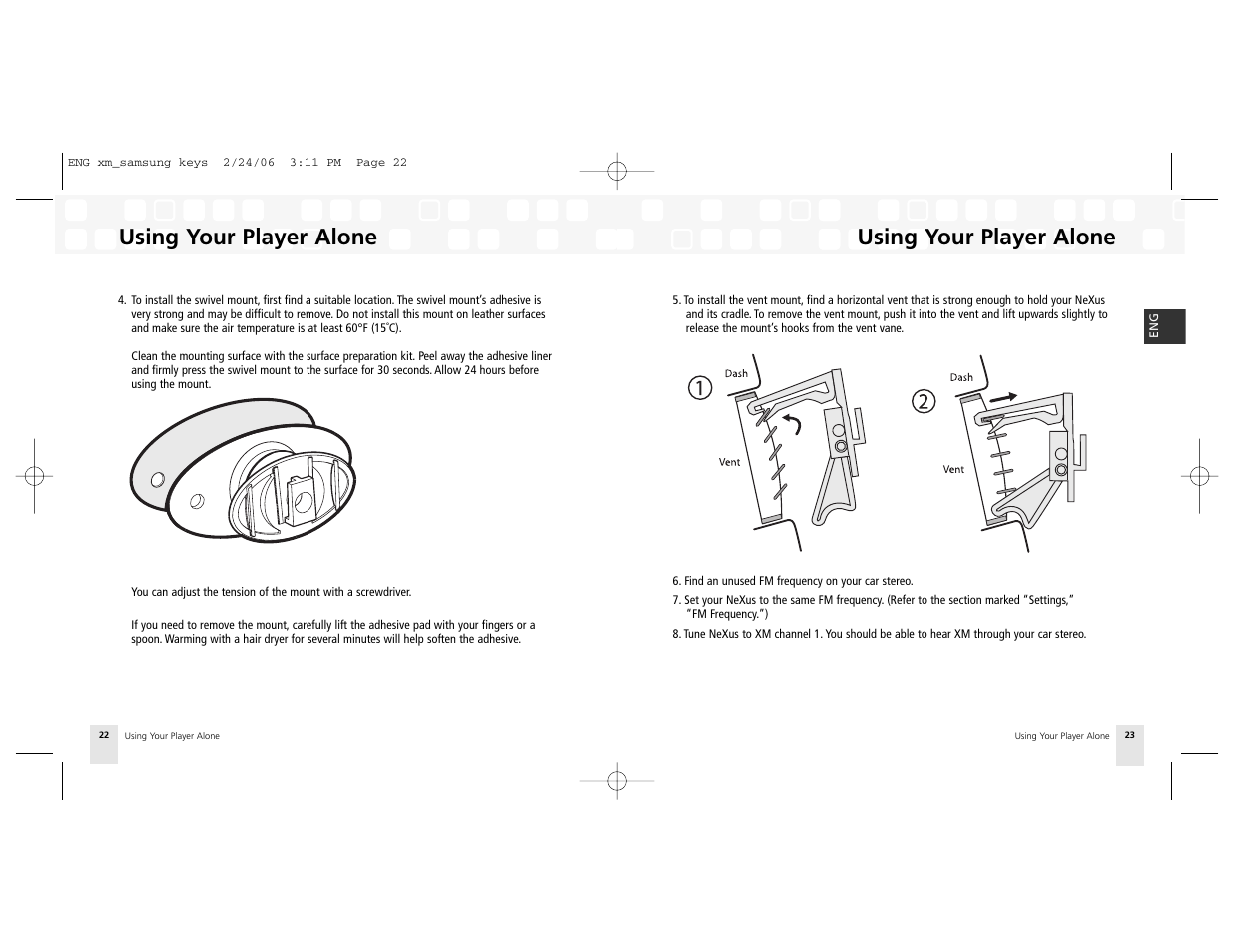 Using your player alone | Samsung NeXus 25 User Manual | Page 12 / 40