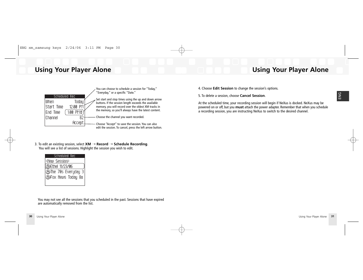 Using your player alone | Samsung NeXus 25 User Manual | Page 16 / 40