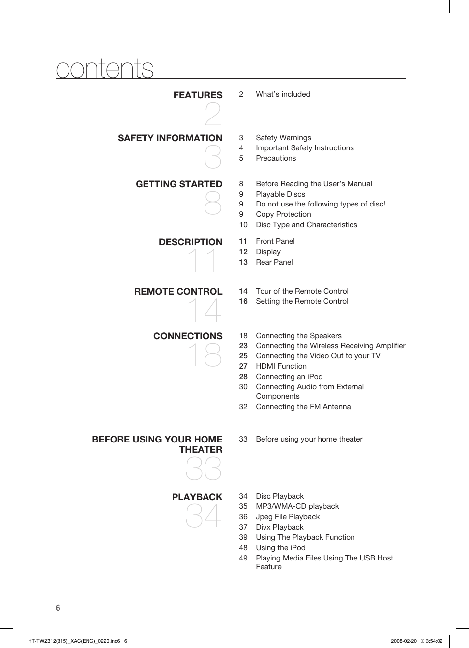 Samsung HT-TWZ315 User Manual | Page 7 / 72