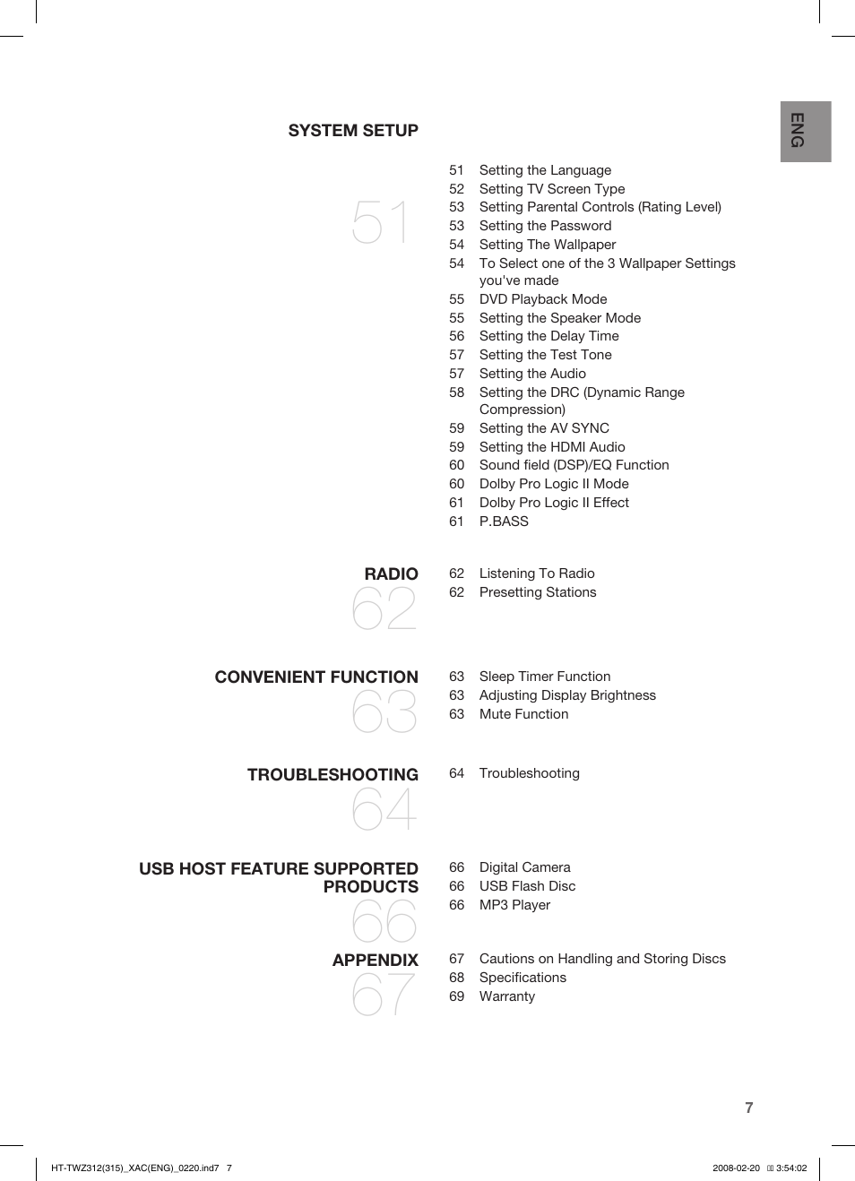 Samsung HT-TWZ315 User Manual | Page 8 / 72