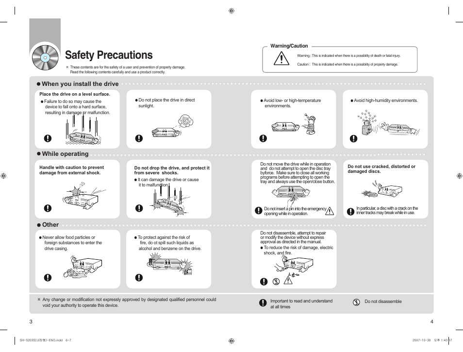 Safety precautions | Samsung TrueDirect BG68-01525A User Manual | Page 4 / 16