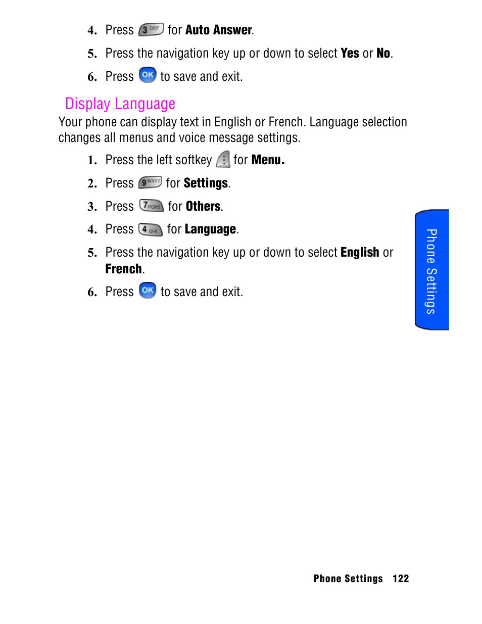 Display language | Samsung SPH A740 User Manual | Page 131 / 150