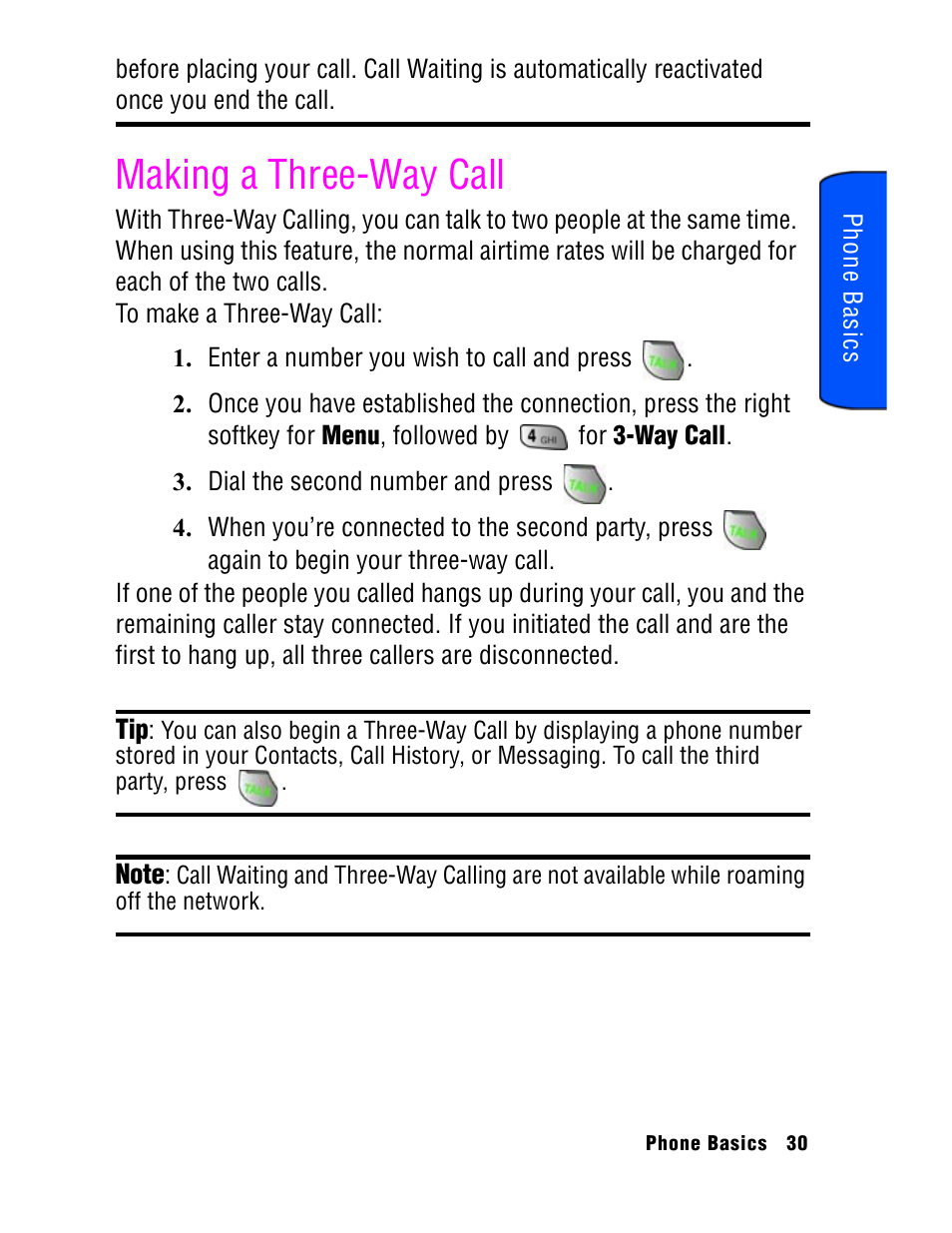 Making a three-way call | Samsung SPH A740 User Manual | Page 39 / 150