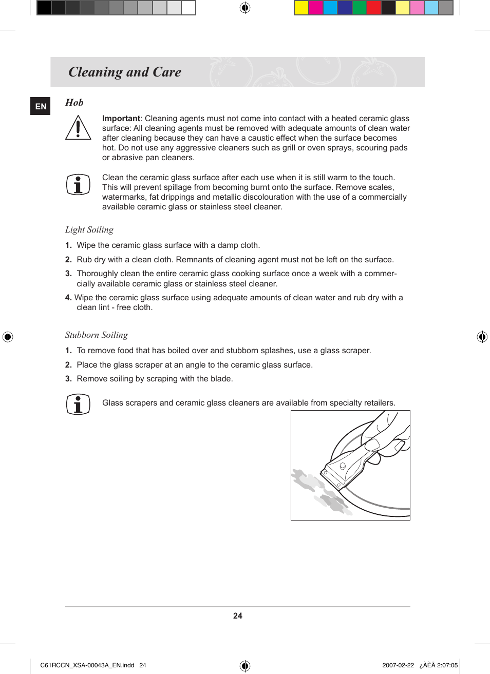 Cleaning and care | Samsung C61RCBAL User Manual | Page 26 / 34
