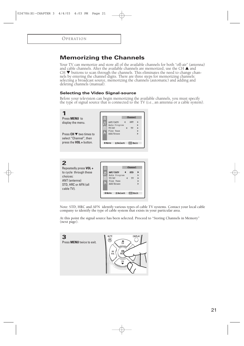 Samsung CT-21K5W User Manual | Page 21 / 46