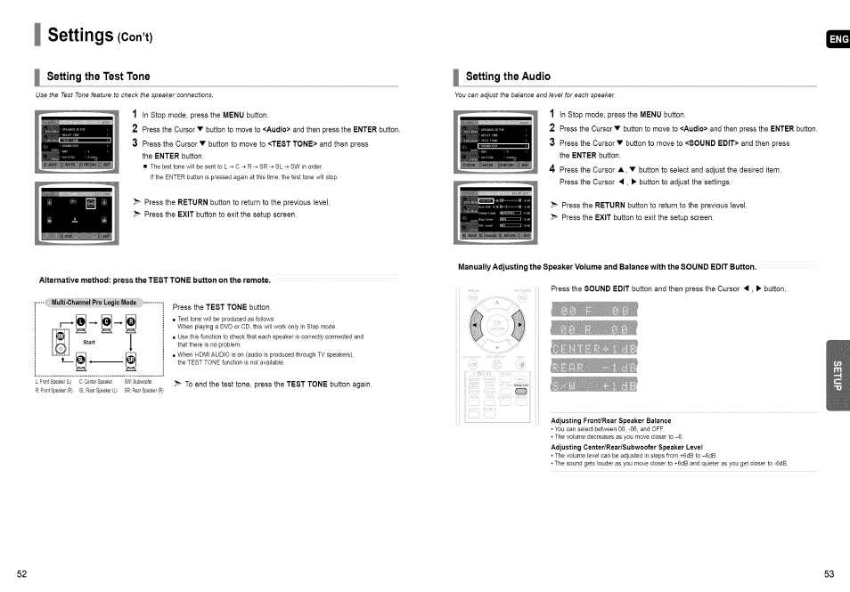 Settings | Samsung HT-TX72 User Manual | Page 27 / 39