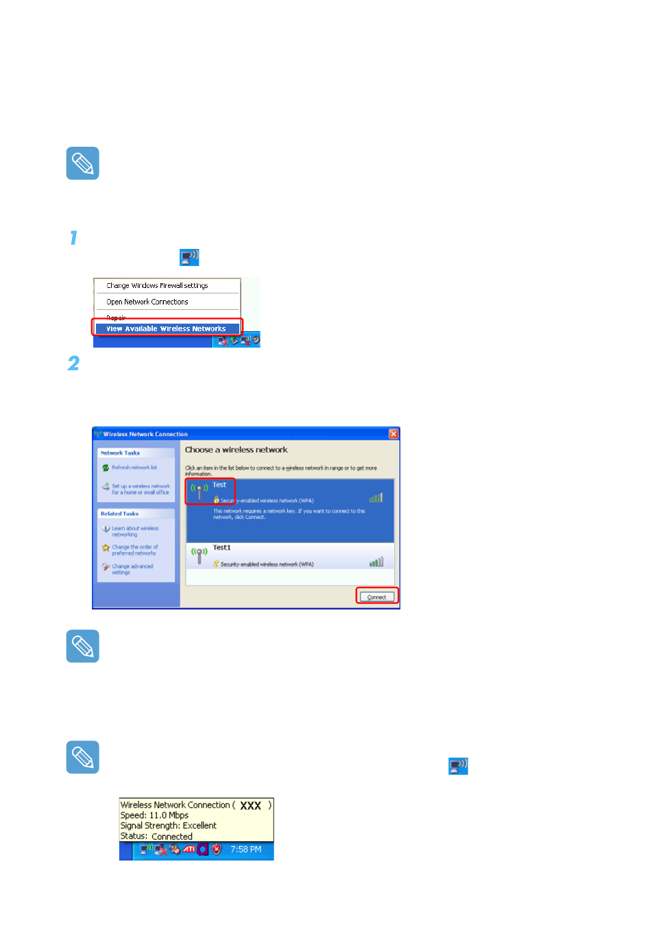 Connecting to an access point (ap) | Samsung Q1B User Manual | Page 46 / 141