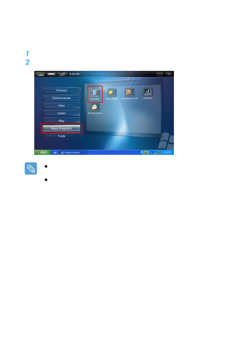 Using program launcher | Samsung Q1B User Manual | Page 68 / 141