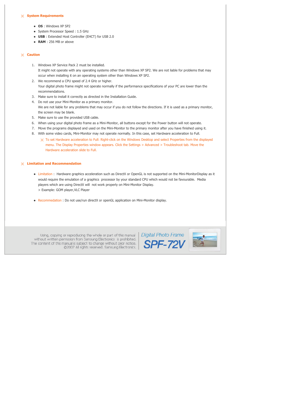 Samsung spf-72v User Manual | Page 30 / 38