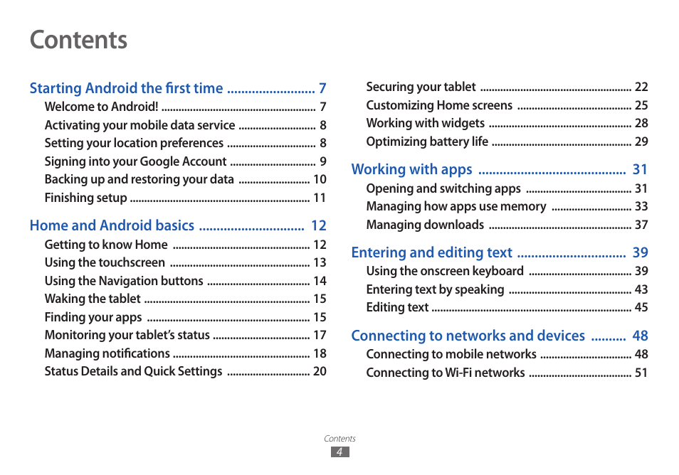 Samsung GT-P7100 User Manual | Page 4 / 108
