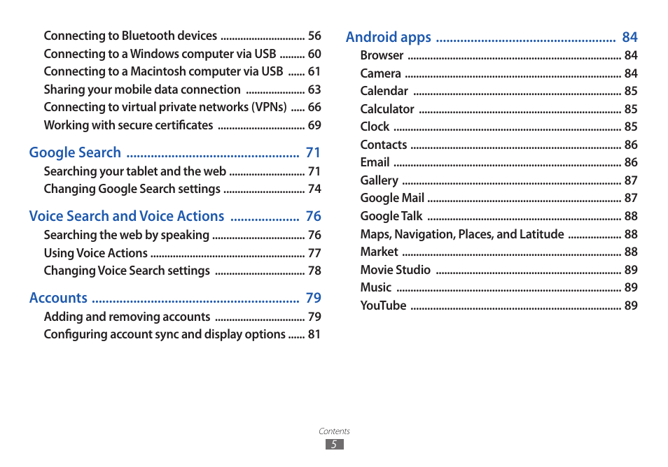 Samsung GT-P7100 User Manual | Page 5 / 108