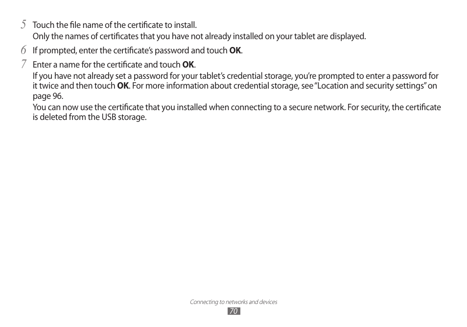 Samsung GT-P7100 User Manual | Page 70 / 108