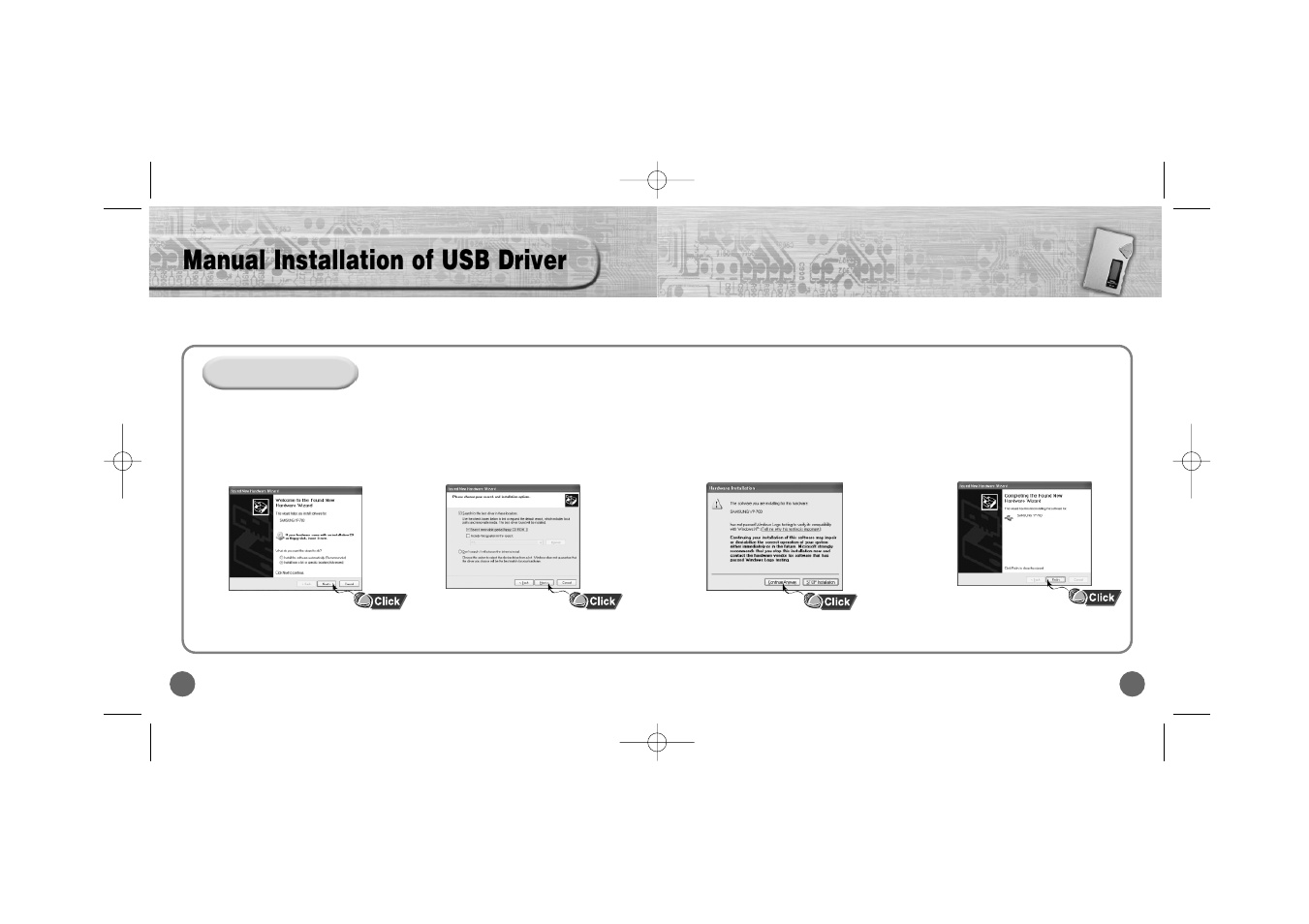 Manual installation of usb driver | Samsung YP-700 User Manual | Page 22 / 44