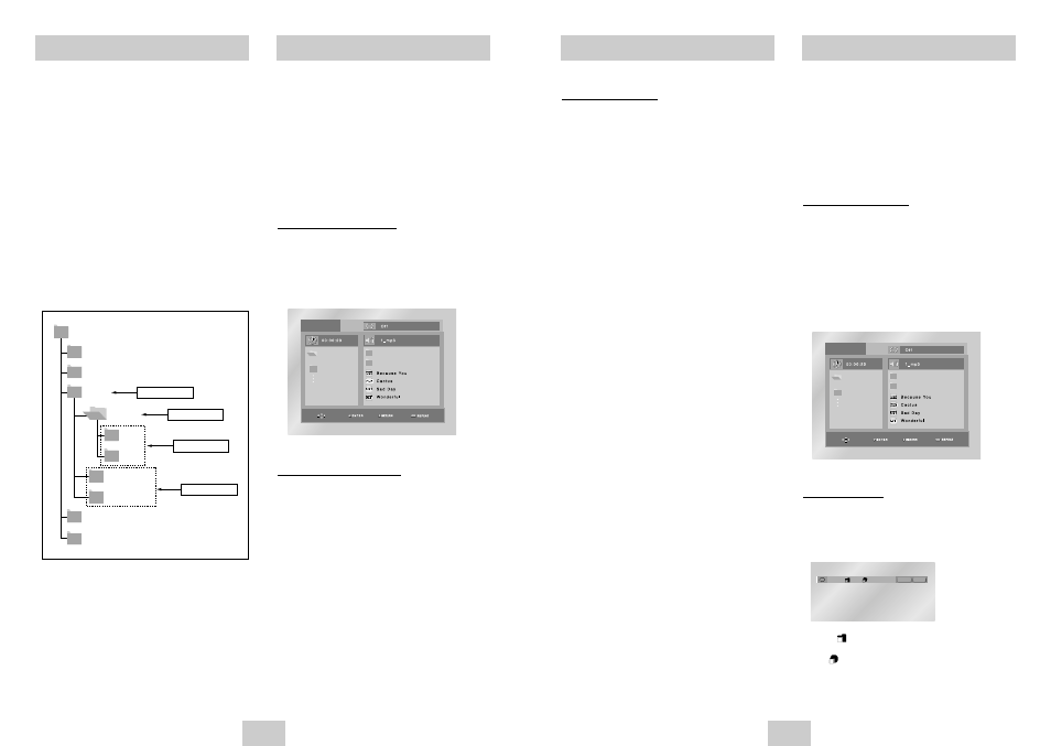 Folder selection, Mp3/wma playback, Mpeg4 playback | Samsung DVD-P245 User Manual | Page 12 / 18