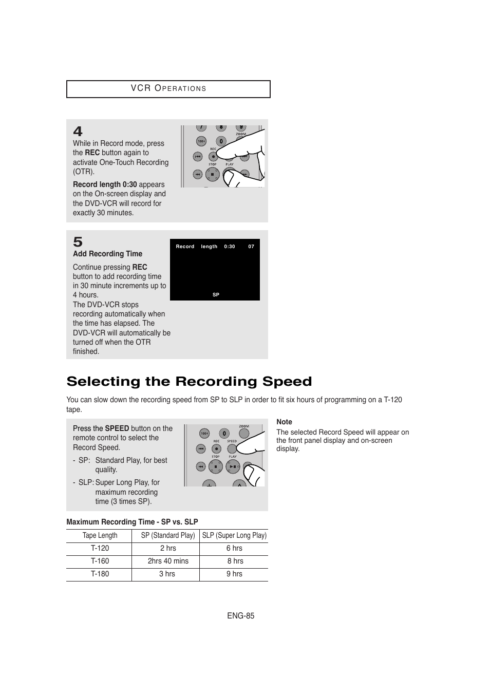Selecting the recording speed | Samsung AK68-00956L/01 User Manual | Page 85 / 95