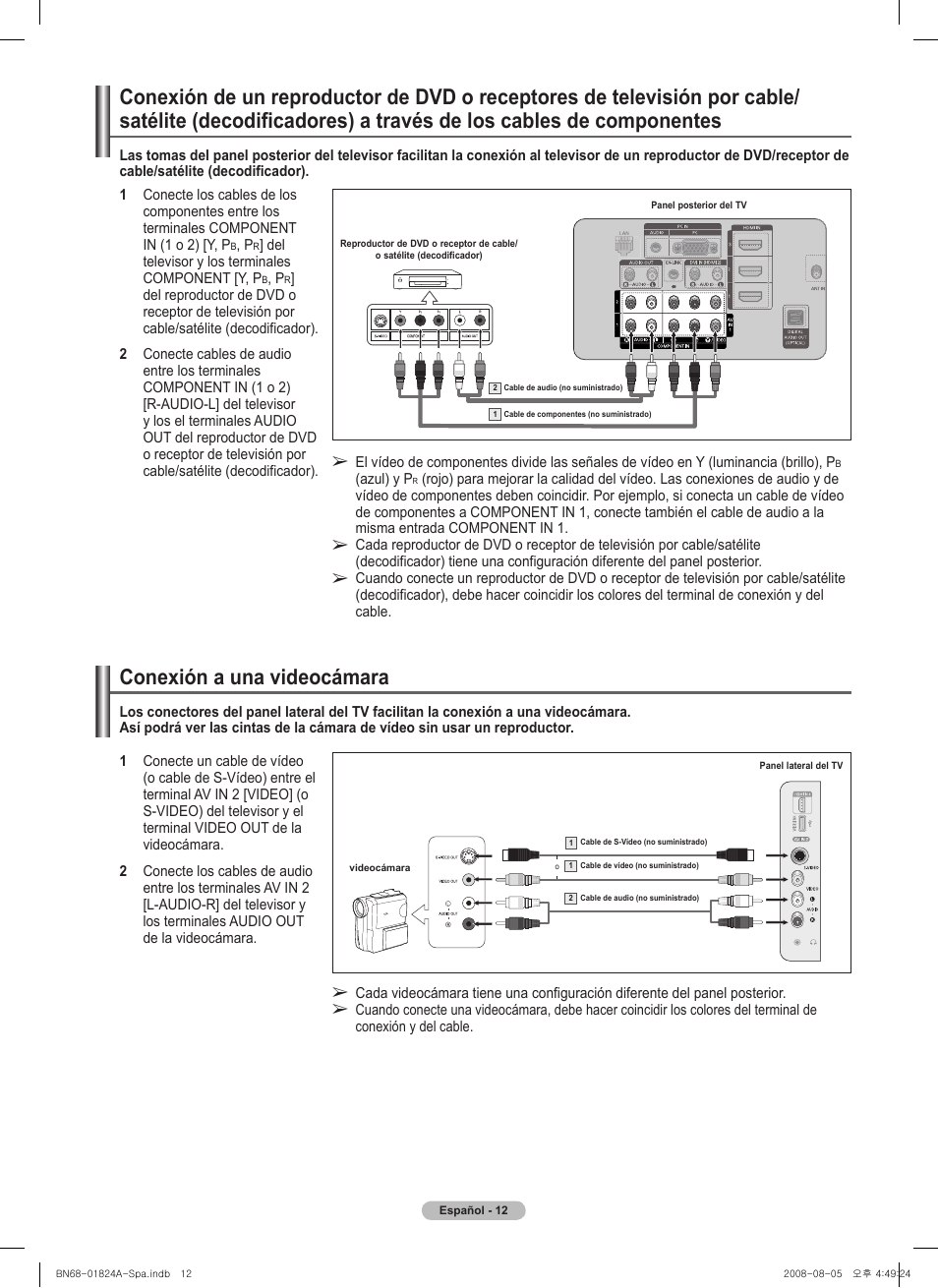 Conexión a una videocámara | Samsung BN68-01824A-00 User Manual | Page 131 / 230
