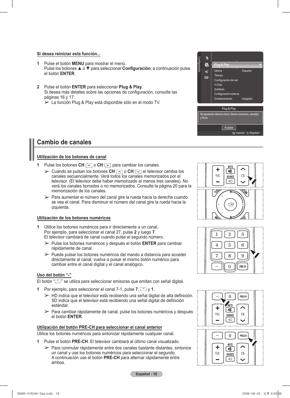 Cambio de canales | Samsung BN68-01824A-00 User Manual | Page 137 / 230
