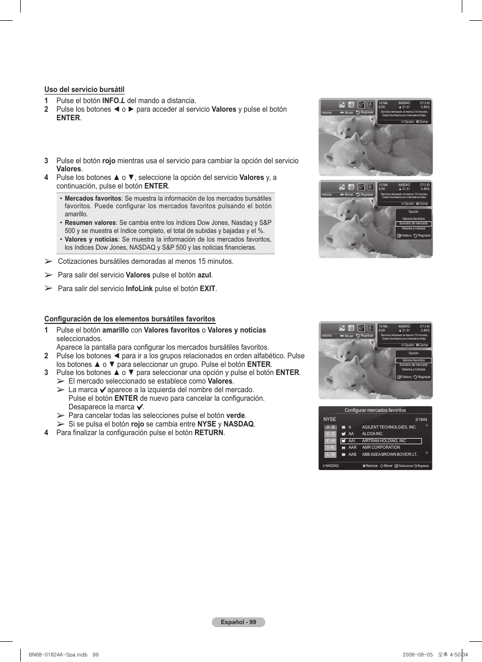 El mercado seleccionado se establece como valores | Samsung BN68-01824A-00 User Manual | Page 218 / 230