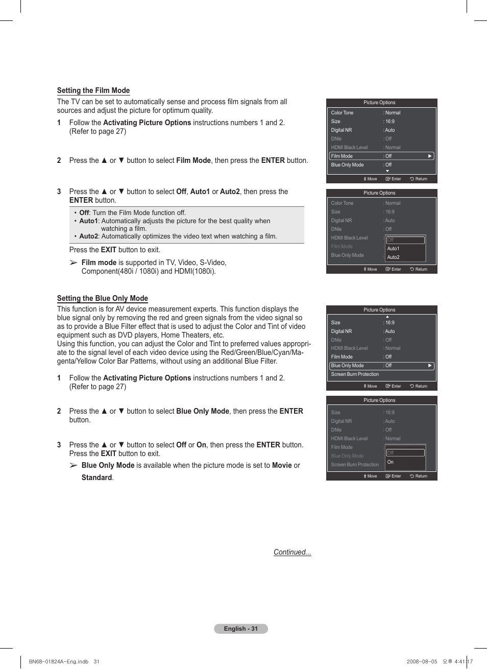 Press the exit button to exit | Samsung BN68-01824A-00 User Manual | Page 31 / 230