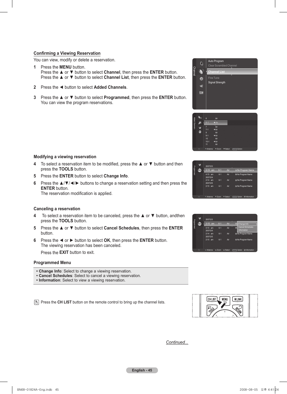 Continued | Samsung BN68-01824A-00 User Manual | Page 45 / 230