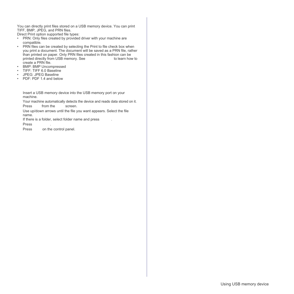 Printing from a usb memory device, To print a document from a usb memory device | Samsung SCX-6555N Series User Manual | Page 73 / 186