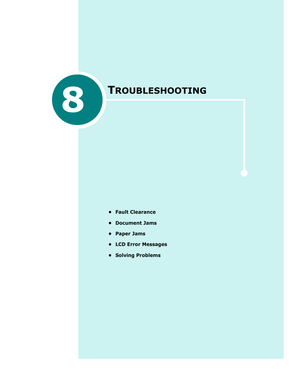 Troubleshooting, Chapter 8, Roubleshooting | Samsung SCX-6320F User Manual | Page 142 / 330