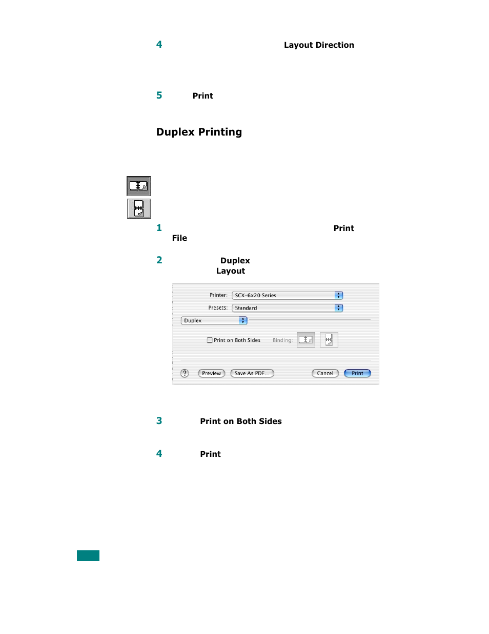 Duplex printing | Samsung SCX-6320F User Manual | Page 207 / 330