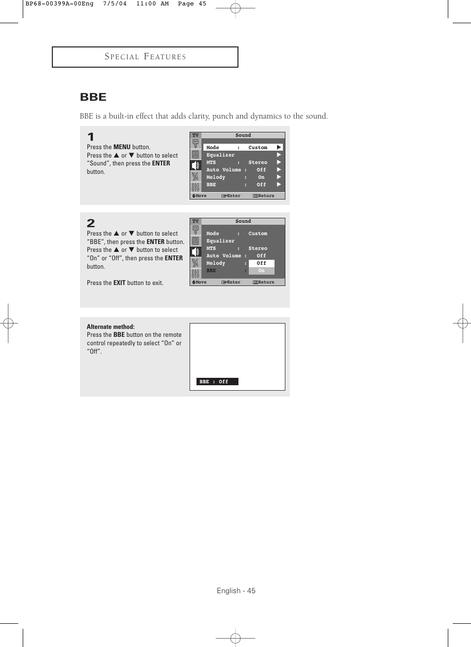 Samsung HC P4241W User Manual | Page 45 / 59