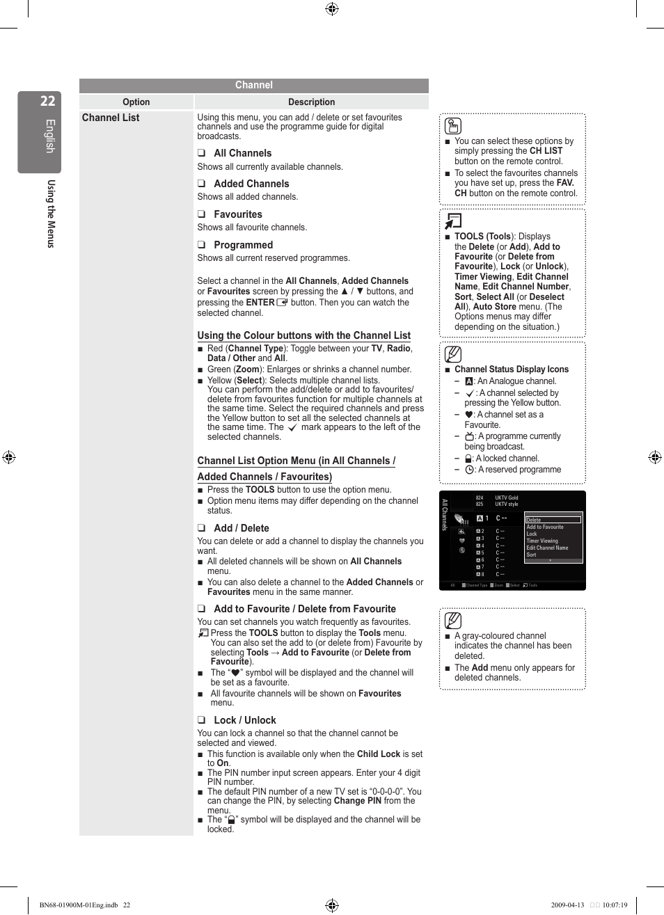 English | Samsung BN68-01900M-01 User Manual | Page 22 / 107